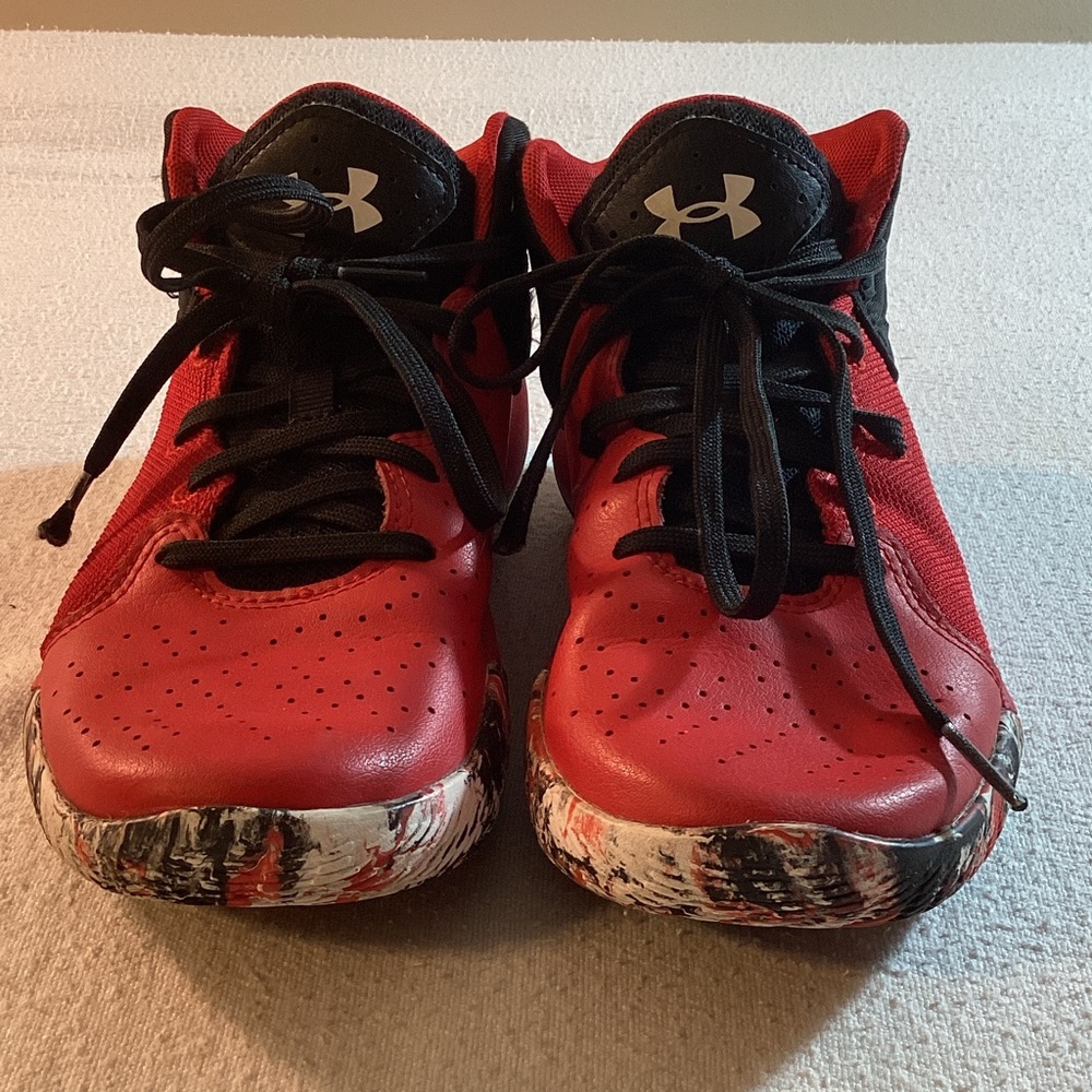 Under Armour Kids Red and Black Sneakers